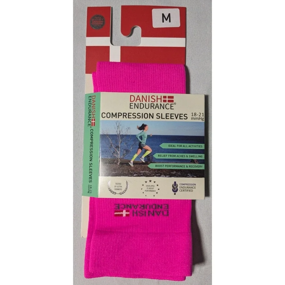 DANISH ENDURANCE (4 Pack) Women Medium Pink 18-21 mmHg Compression‎ Sleeves NEW